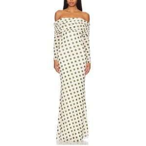 AFRM Cream and Green Patterned Top